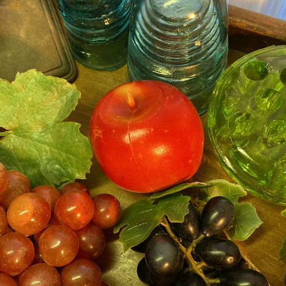 Vtg Mid-century Fake Rubber Plastic Fruit Grapes Bananas Apples Peaches - Picture 6 of 11